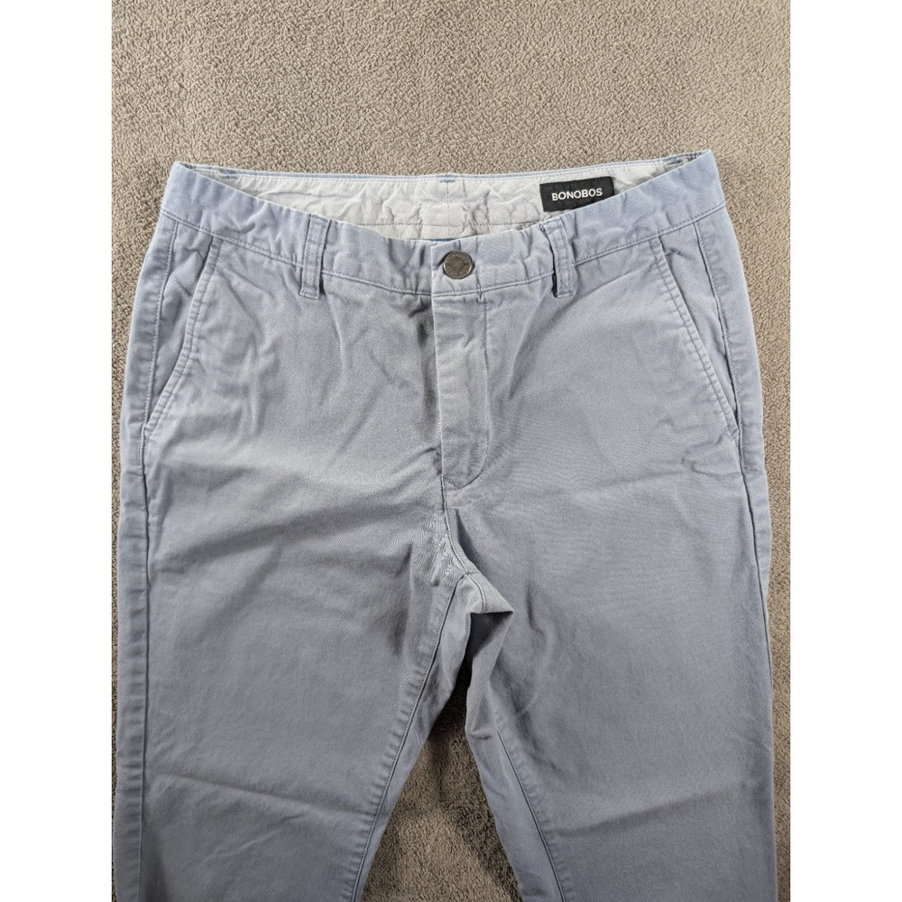 Bonobos Mens Pants Size 30/32 Blue Gray Straight Slim Fit Flat Front - Picture 9 of 15